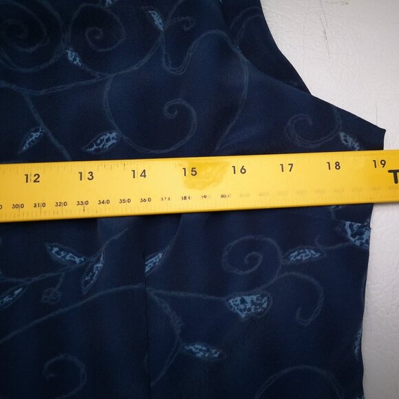 Scarlet Ladies Size 13/14 Navy w/ Pattern Made in Canada Sleeveless Midi Dress - Picture 7 of 8